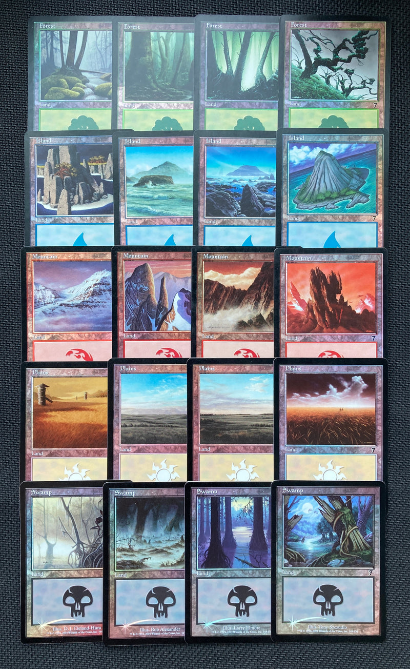 Seventh Edition Foil Basic Land Set (20 Cards)